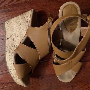 Brown Strap Wedges